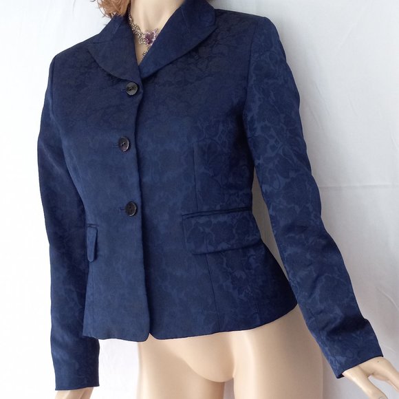 TAHARI Purple Button Down Career Jacket Blazer Sz 6 - Picture 3 of 9